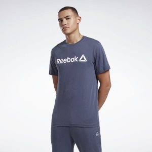 Reebok Linear Read T Shirt Herren - Navy - DE 016-VQG